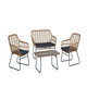 Antibes 2.0 Steel Rattan 4-Piece Patio Conversation Set with Cushions in Grey