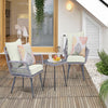 Cannes Rope Wicker 3-Piece Patio Conversation Set with Cushions in Cream