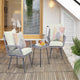Cannes Rope Wicker 3-Piece Patio Conversation Set with Cushions in Cream