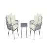 Cannes Rope Wicker 3-Piece Patio Conversation Set with Cushions in Cream
