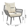 Cannes Rope Wicker 3-Piece Patio Conversation Set with Cushions in Cream MHC-OD-CV012-CR