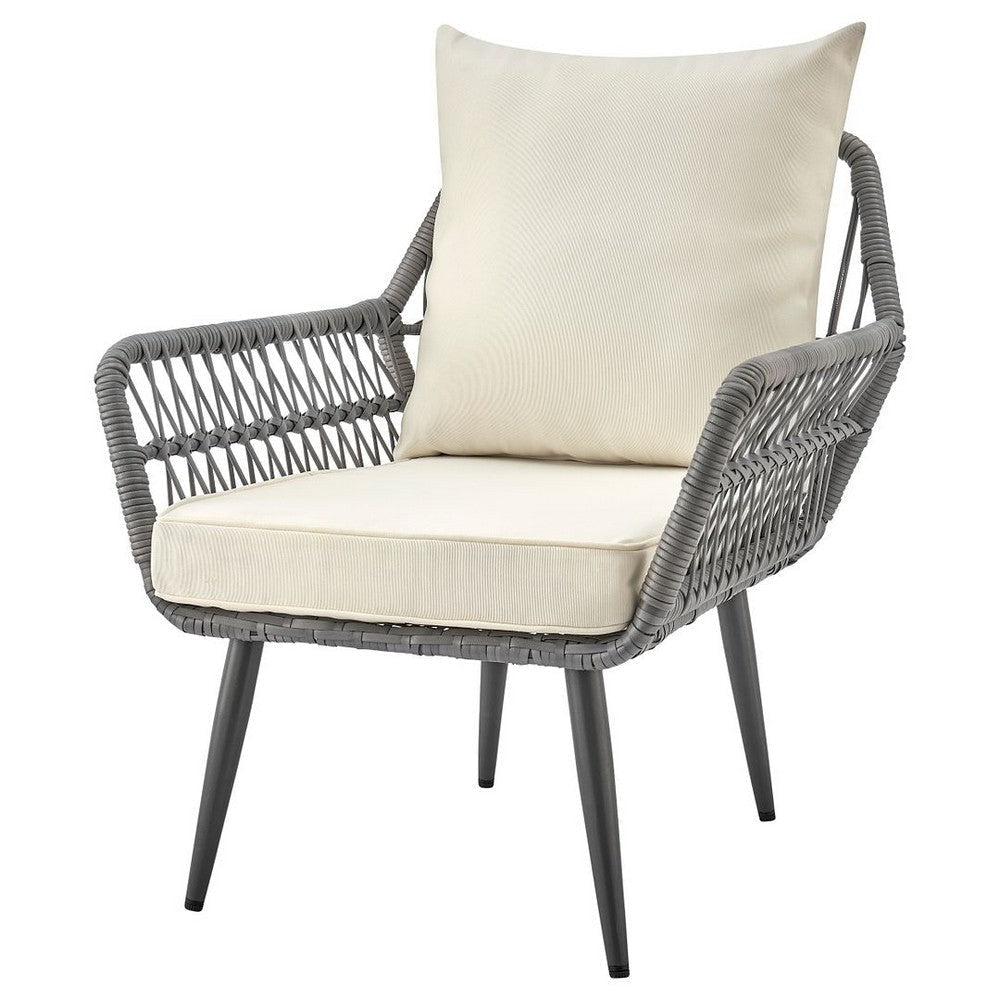 Cannes Rope Wicker 3-Piece Patio Conversation Set with Cushions in Cream MHC-OD-CV012-CR