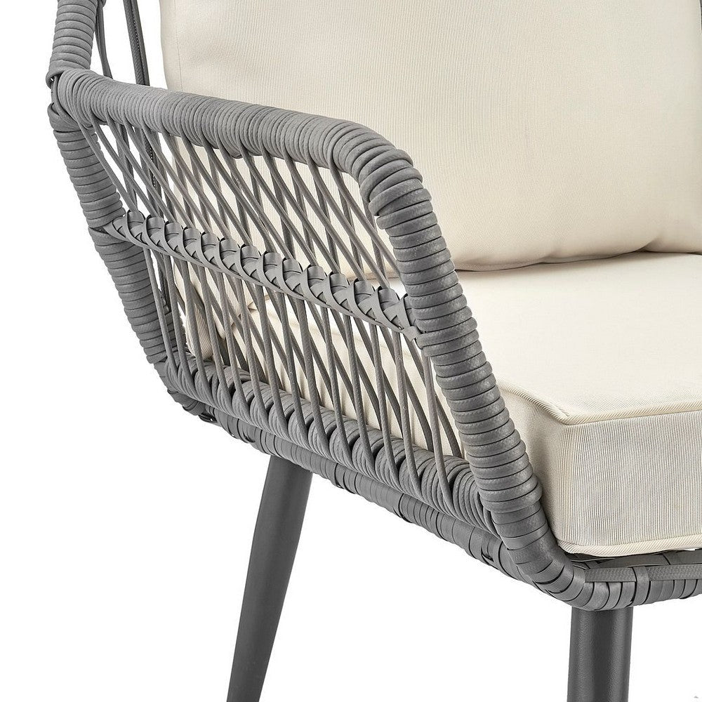Cannes Rope Wicker 3-Piece Patio Conversation Set with Cushions in Cream MHC-OD-CV012-CR