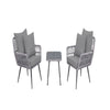 Cannes Rope Wicker 3-Piece Patio Conversation Set with Cushions in Grey
