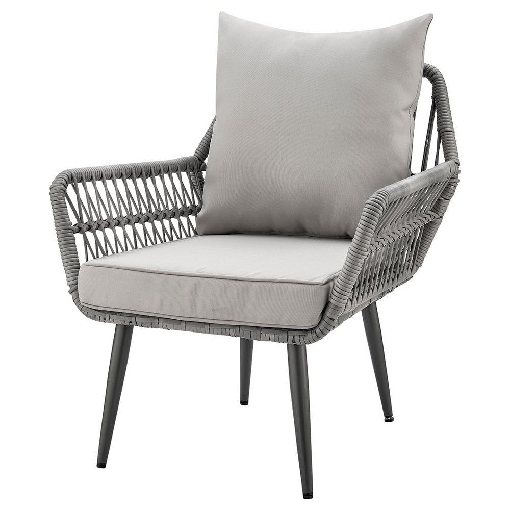 Cannes Rope Wicker 3-Piece Patio Conversation Set with Cushions in Grey MHC-OD-CV012-GY
