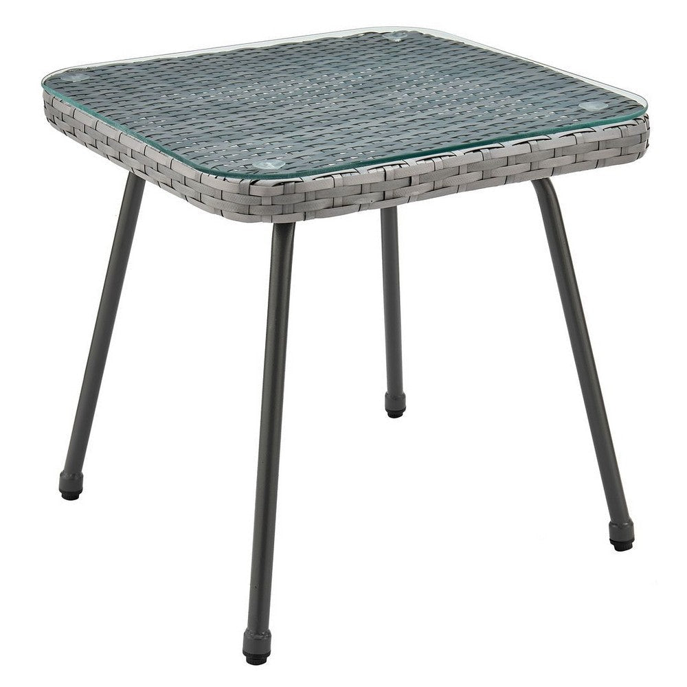 Cannes Rope Wicker 3-Piece Patio Conversation Set with Cushions in Grey MHC-OD-CV012-GY