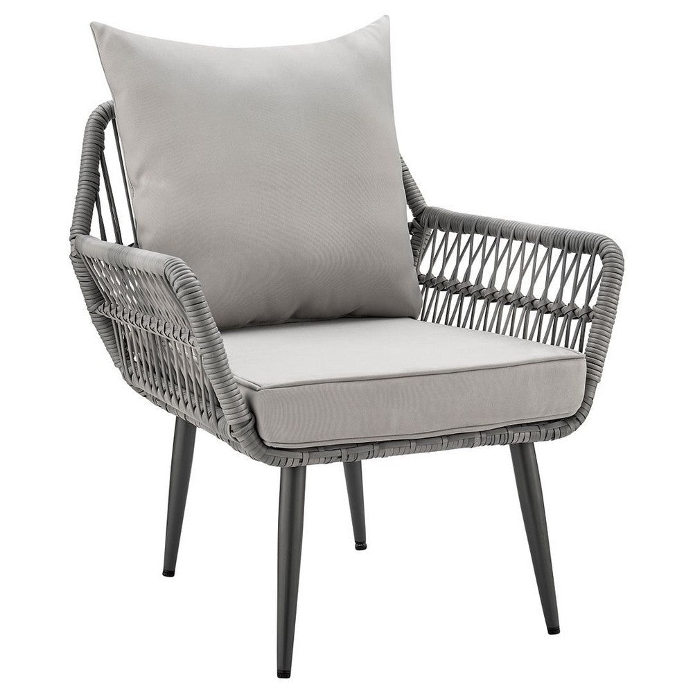 Cannes Rope Wicker 3-Piece Patio Conversation Set with Cushions in Grey MHC-OD-CV012-GY