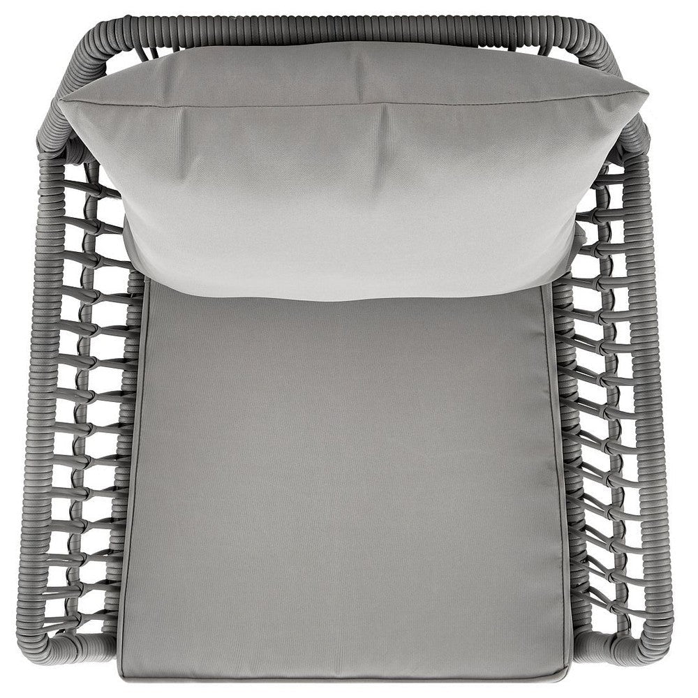 Cannes Rope Wicker 3-Piece Patio Conversation Set with Cushions in Grey MHC-OD-CV012-GY