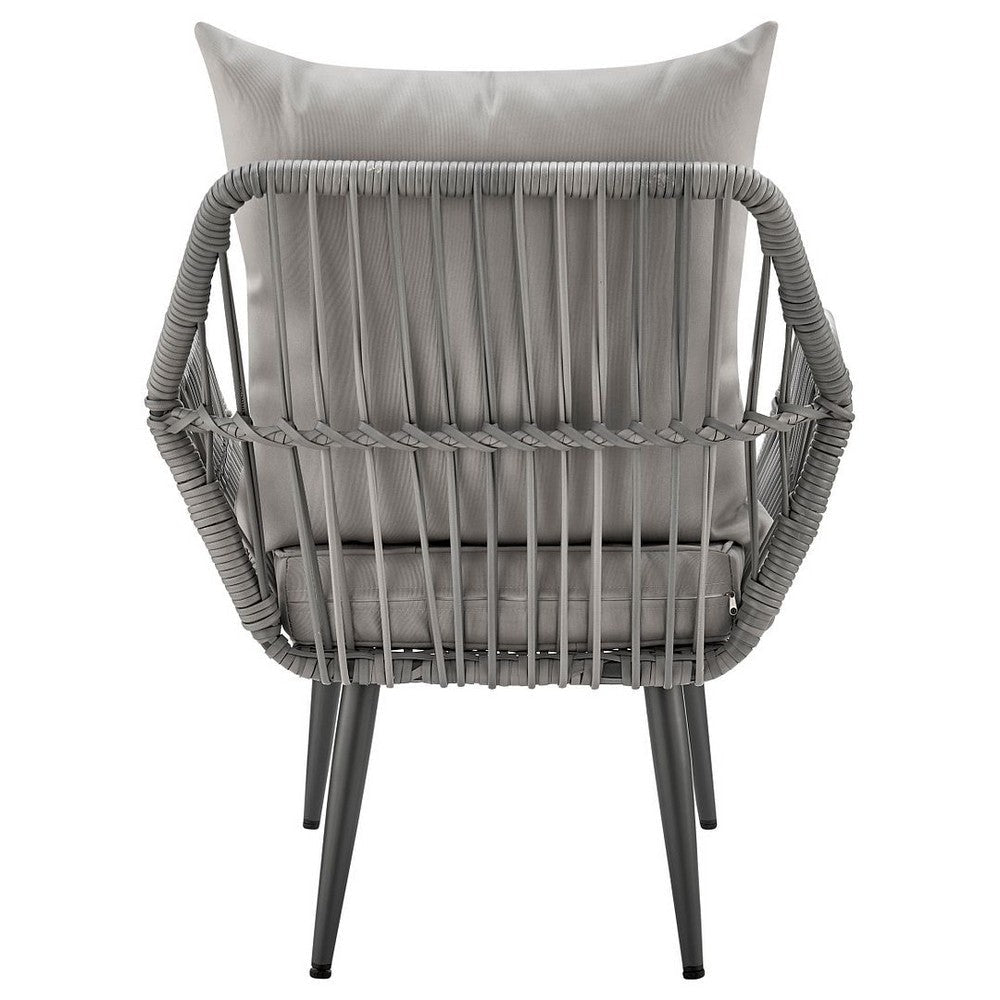 Cannes Rope Wicker 3-Piece Patio Conversation Set with Cushions in Grey MHC-OD-CV012-GY