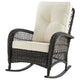 Furttuo Steel Rattan Outdoor Rocking Chair with Cushions in Cream MHC-OD-CV017-CR