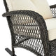 Furttuo Steel Rattan Outdoor Rocking Chair with Cushions in Cream MHC-OD-CV017-CR