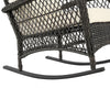 Furttuo Steel Rattan Outdoor Rocking Chair with Cushions in Cream MHC-OD-CV017-CR
