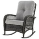 Furttuo Steel Rattan Outdoor Rocking Chair with Cushions in Grey MHC-OD-CV017-GY