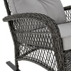 Furttuo Steel Rattan Outdoor Rocking Chair with Cushions in Grey MHC-OD-CV017-GY