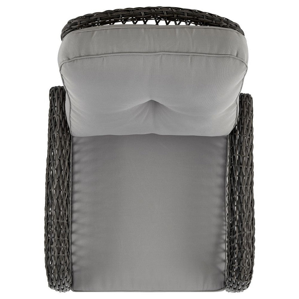 Furttuo Steel Rattan Outdoor Rocking Chair with Cushions in Grey MHC-OD-CV017-GY