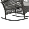Furttuo Steel Rattan Outdoor Rocking Chair with Cushions in Grey MHC-OD-CV017-GY