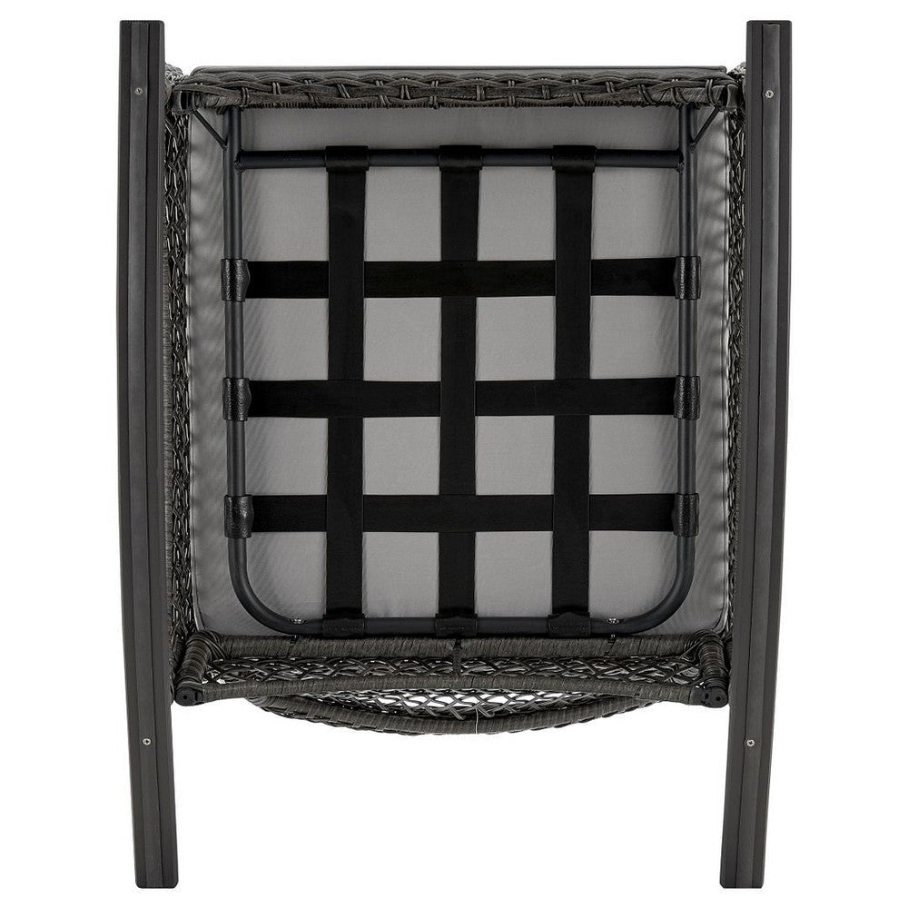 Furttuo Steel Rattan Outdoor Rocking Chair with Cushions in Grey MHC-OD-CV017-GY