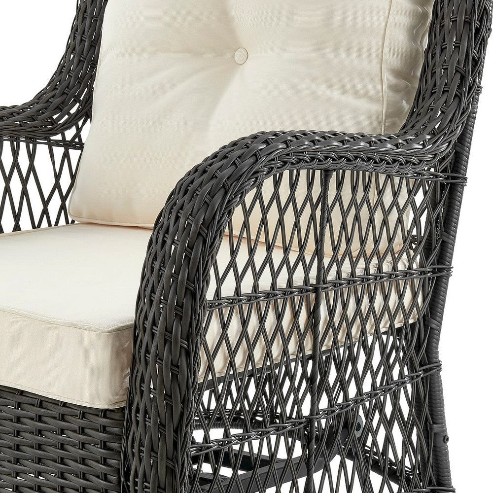 Fruttuo Swivel Steel Rattan 3-Piece Patio Conversation Set with Cushions in Cream MHC-OD-CV018-CR