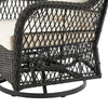 Fruttuo Swivel Steel Rattan 3-Piece Patio Conversation Set with Cushions in Cream MHC-OD-CV018-CR