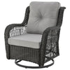 Fruttuo Swivel Steel Rattan 3-Piece Patio Conversation Set with Cushions in Grey MHC-OD-CV018-GY