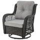Fruttuo Swivel Steel Rattan 3-Piece Patio Conversation Set with Cushions in Grey MHC-OD-CV018-GY