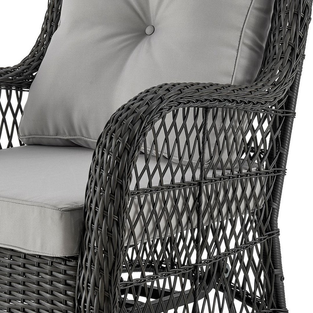 Fruttuo Swivel Steel Rattan 3-Piece Patio Conversation Set with Cushions in Grey MHC-OD-CV018-GY