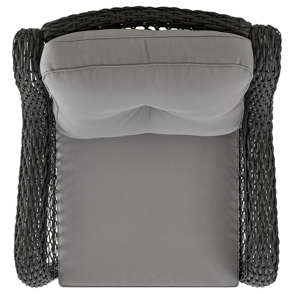 Fruttuo Swivel Steel Rattan 3-Piece Patio Conversation Set with Cushions in Grey MHC-OD-CV018-GY