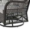 Fruttuo Swivel Steel Rattan 3-Piece Patio Conversation Set with Cushions in Grey MHC-OD-CV018-GY
