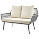 Portofino Rope Wicker 4-Piece Patio Conversation Set with Cushions in Cream MHC-OD-CV019-CR