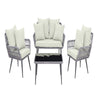 Portofino Rope Wicker 4-Piece Patio Conversation Set with Cushions in Cream