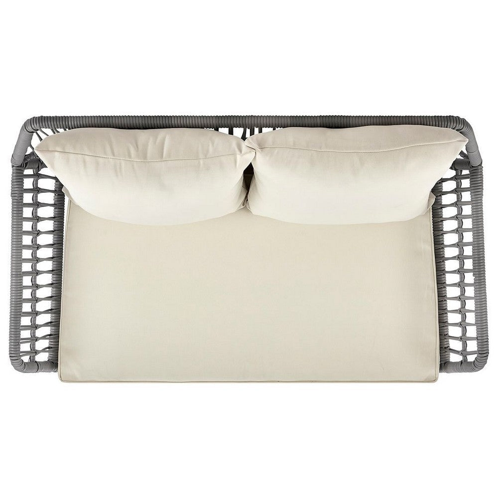 Portofino Rope Wicker 4-Piece Patio Conversation Set with Cushions in Cream MHC-OD-CV019-CR