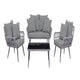 Portofino Rope Wicker 4-Piece Patio Conversation Set with Cushions in Grey