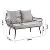 Portofino Rope Wicker 4-Piece Patio Conversation Set with Cushions in Grey MHC-OD-CV019-GY