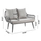 Portofino Rope Wicker 4-Piece Patio Conversation Set with Cushions in Grey MHC-OD-CV019-GY