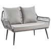 Portofino Rope Wicker 4-Piece Patio Conversation Set with Cushions in Grey MHC-OD-CV019-GY