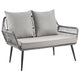 Portofino Rope Wicker 4-Piece Patio Conversation Set with Cushions in Grey MHC-OD-CV019-GY