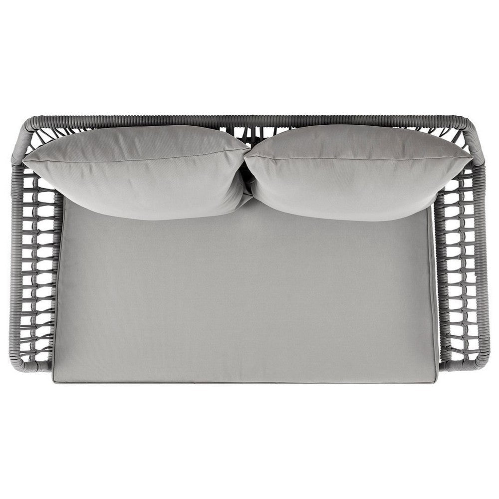 Portofino Rope Wicker 4-Piece Patio Conversation Set with Cushions in Grey MHC-OD-CV019-GY