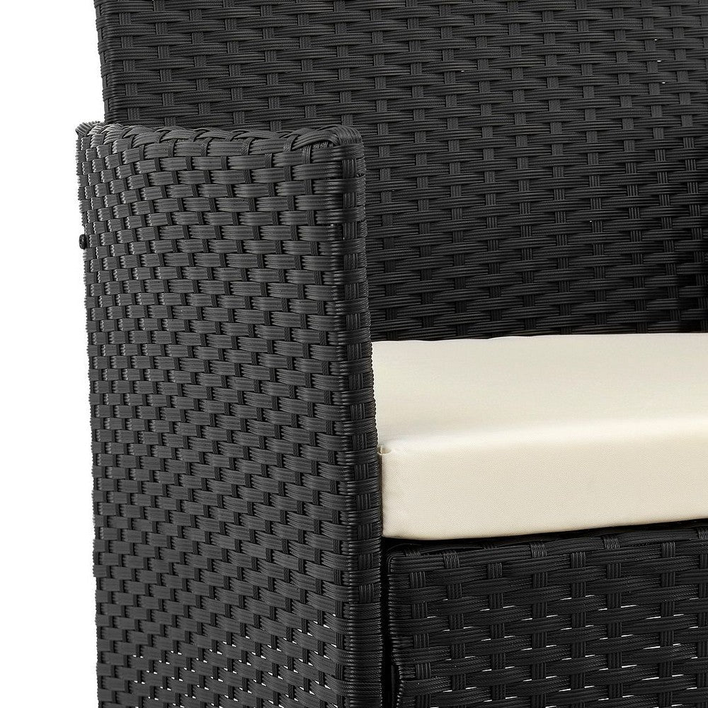 Imperia Steel Rattan 3-Piece Patio Conversation Set with Cushions in Cream MHC-OD-CV020-CR