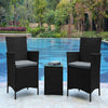 Imperia Steel Rattan 3-Piece Patio Conversation Set with Cushions in Grey MHC-OD-CV020-GY