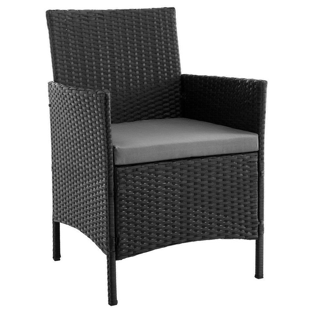 Imperia Steel Rattan 3-Piece Patio Conversation Set with Cushions in Grey MHC-OD-CV020-GY