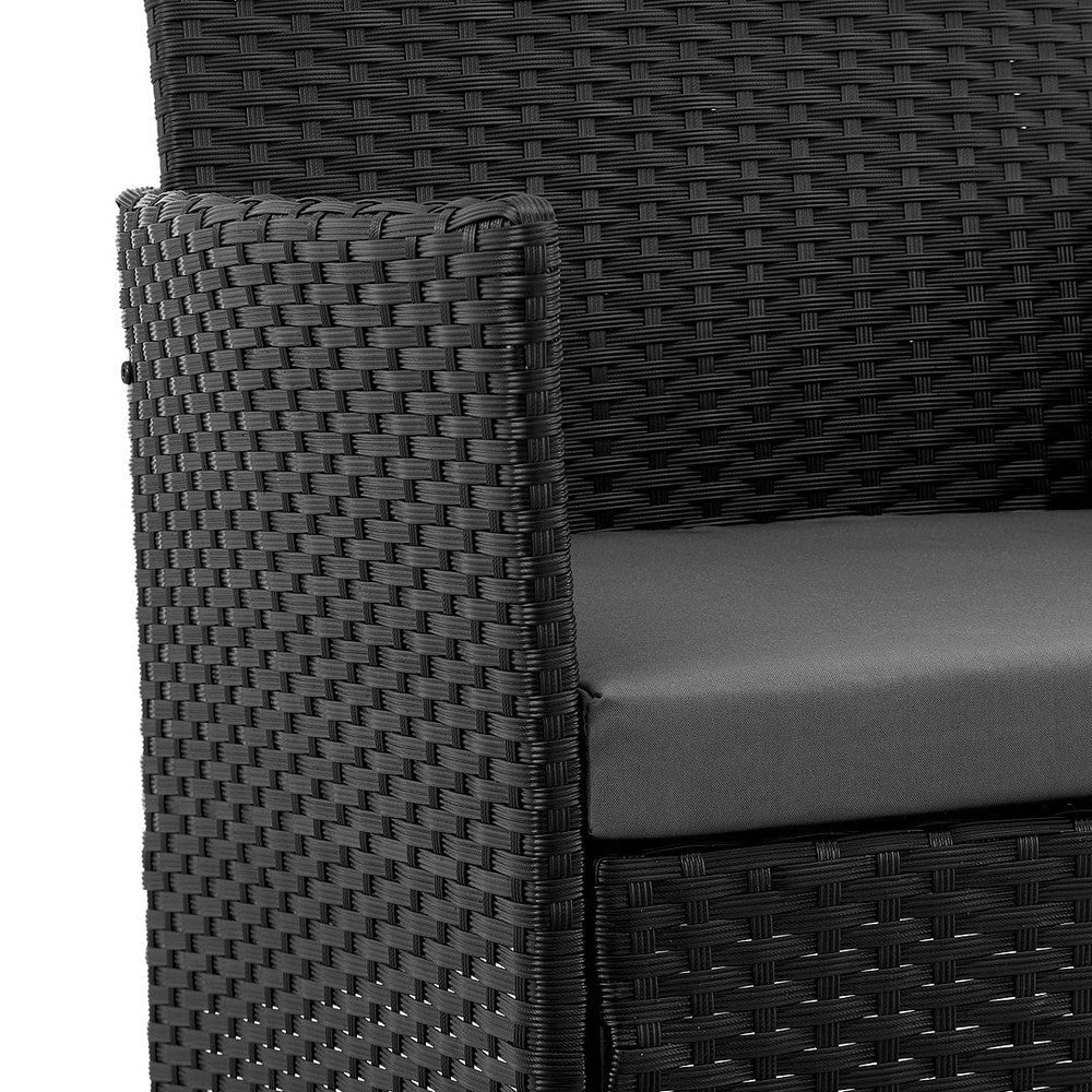Imperia Steel Rattan 3-Piece Patio Conversation Set with Cushions in Grey MHC-OD-CV020-GY