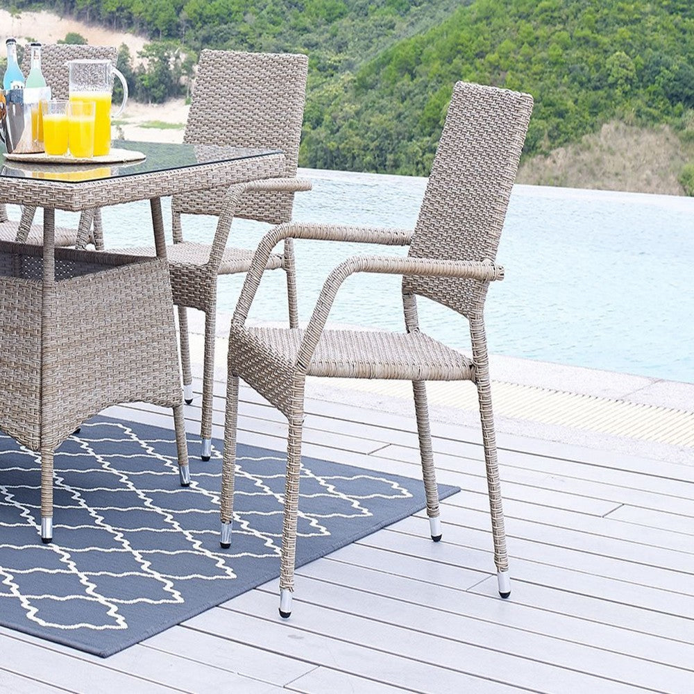 Genoa Patio Dining Armchair in Nature Tan Weave MHC-OD-DC002-NE