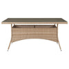 Genoa Patio Dining Table with Glass Top in Nature Tan Weave