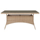 Genoa Patio Dining Table with Glass Top in Nature Tan Weave