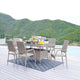 Genoa Patio Dining Table with Glass Top in Nature Tan Weave MHC-OD-DT002-NE