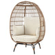 Spezia Freestanding Steel and Rattan Outdoor Egg Chair with Cushions in Cream MHC-OD-HC002-CR