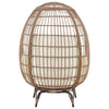 Spezia Freestanding Steel and Rattan Outdoor Egg Chair with Cushions in Cream MHC-OD-HC002-CR