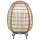 Spezia Freestanding Steel and Rattan Outdoor Egg Chair with Cushions in Cream MHC-OD-HC002-CR