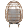 Spezia Freestanding Steel and Rattan Outdoor Egg Chair with Cushions in Grey MHC-OD-HC002-GY