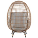 Spezia Freestanding Steel and Rattan Outdoor Egg Chair with Cushions in Grey MHC-OD-HC002-GY
